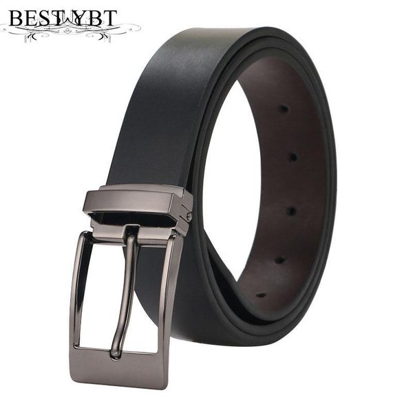 

belts ybt men belt solid color quality black imitation leather alloy pin buckle business affairs casual, Black;brown