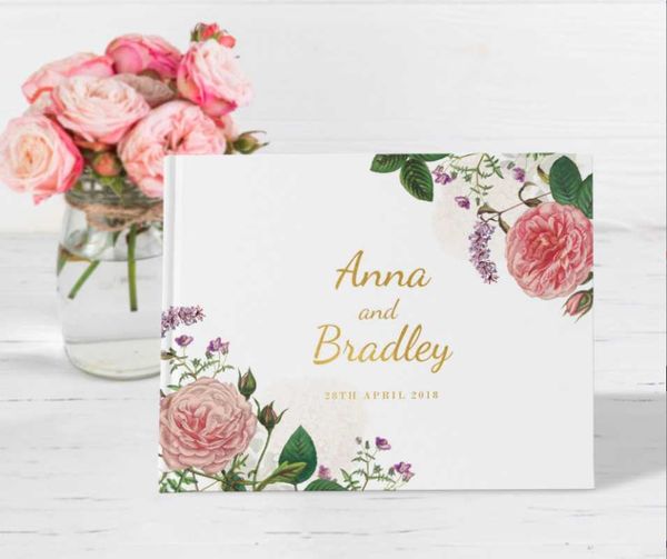 

custom foil rose wedding guest book vintage gold journal garden celebration scrapbook color choices baby shower sign in other event & party