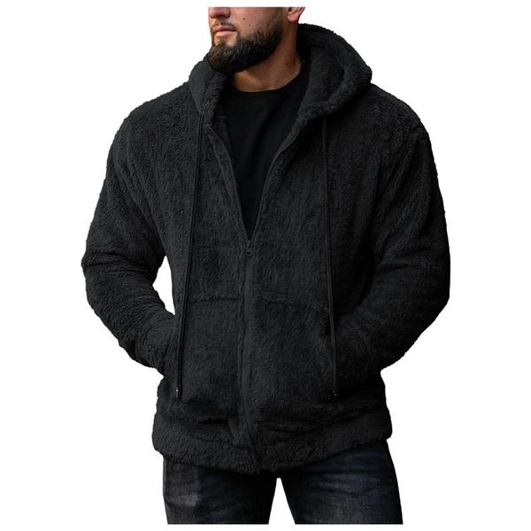 

men's hoodies & sweatshirts 2021 set men zipper jacket outwear winter slim hoodie warm hooded tracksuits stylish fashion design sweatsh, Black