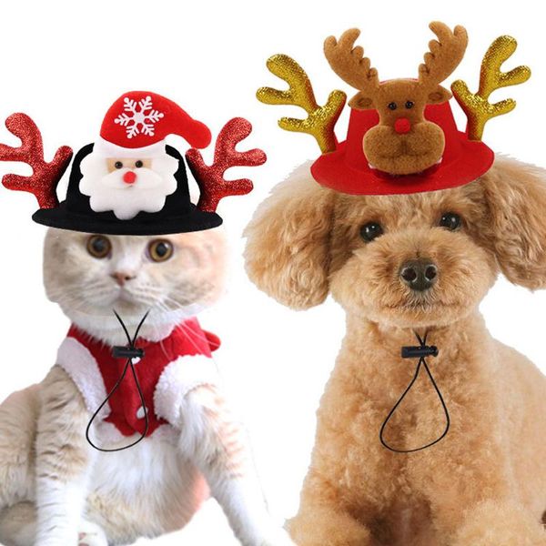 

pet hat dog halloween christmas santa claus antlers cap cat funny headwear dress up accessory medium large dogs apparel
