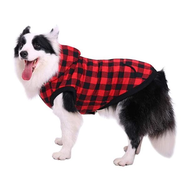 

dog apparel red plaid clothes soft pet dogs clothing winter warm flannel hoodies puppy cute hooded coats jackets s/m/l/xl/xxl size