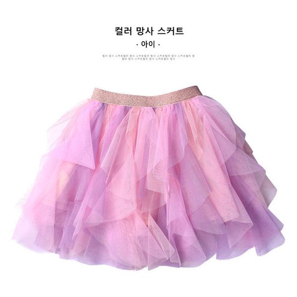 

girls skirts lace tiered children clothes kids dress mesh cake tutu performance dance costume skirt ball gown b8126, Blue