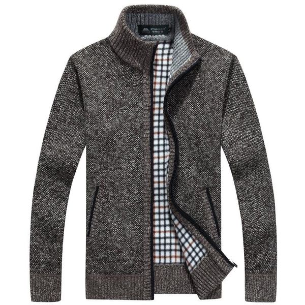 

men's sweaters autumn winter sweater coat wool men zipper knitted thick jackets warm casual knitwear cardigan outwear, White;black