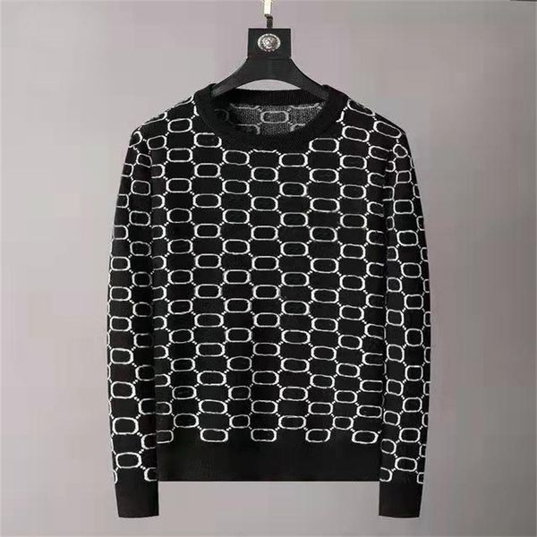 

vintage letters design sweaters mens winter spring bottoming knitted casual wool streetwear fashion couple sweater 2 colors911ssqq, White;black
