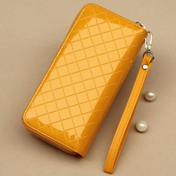 

wallets wallet women's long yellow leather large bag purse carteira masculina, Red;black