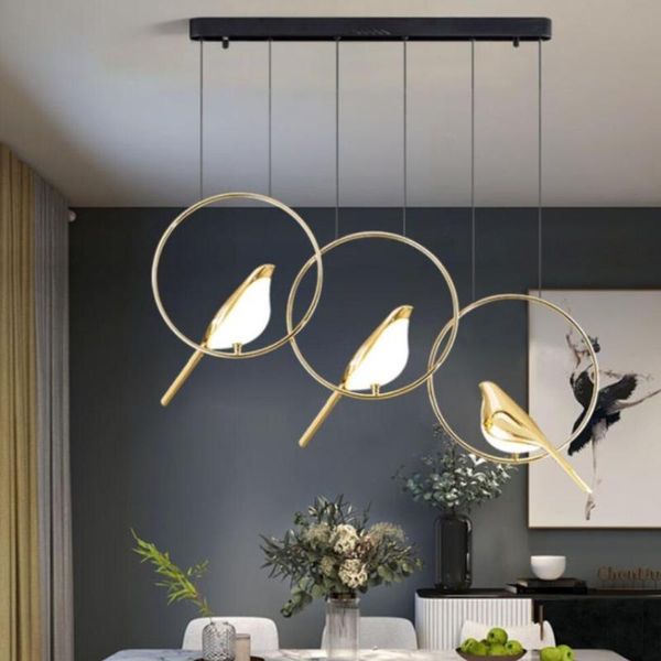 

postmodernism art gold magpie bird loft livingroom restaurant led chandelier home decoration lighting luminaire suspension pendant lamps