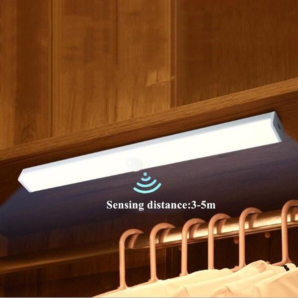 

2pcs 10/15/21/30/50cm closet light pir motion sensor cupboard wardrobe night lamp for kitchen bedroom cabinet stairs