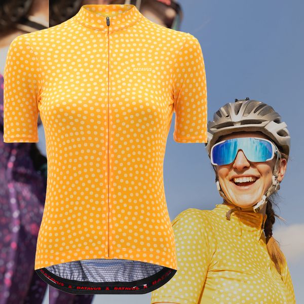 Maglia da ciclismo da donna manica corta nera grigia rosa gialla verde camicia da corsa su strada abbigliamento da bicicletta