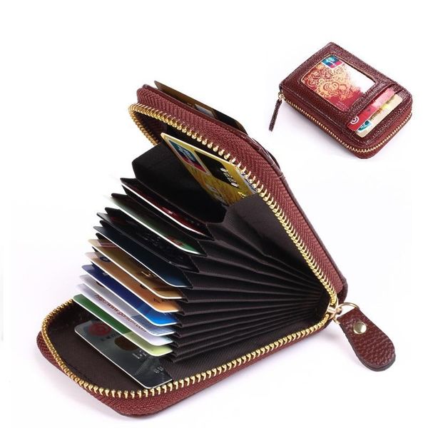 

card holders jinbaolai 2021 women's fashion multifunctional genuine leather holder female designer brand arrivals luxury mini wallet, Brown;gray