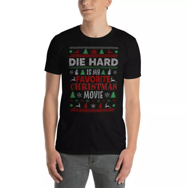 

die hard is my favorite christmas movie christmas sweater movie lover t-shirt, White;black