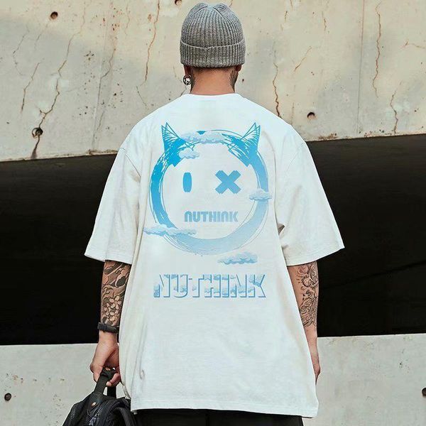 

men's t-shirts japanese oversized t shirt men bodybuilding and fitness loose casual lifestyle wear t-shirt male streetwear hip-hop m-5, White;black