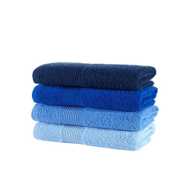 

towel 100% cotton blue orange 4-piece set 50x90 cm modern and soft thick solid color hand face towels for home el bathroom