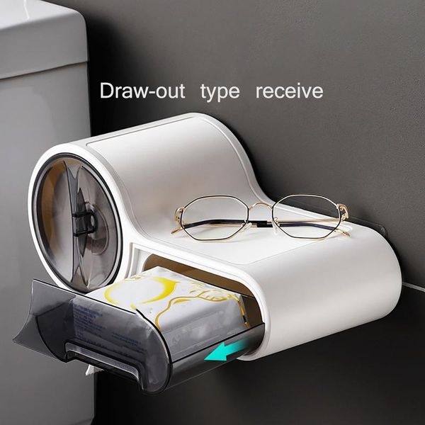 

toilet paper holders waterproof holder rack wall-mounted tissue box roll storage bathroom accessories