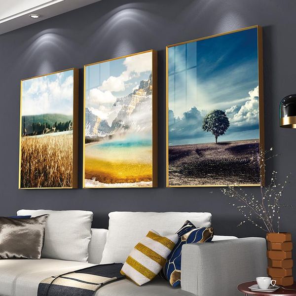 

frames simple home living room decoration landscape painting sofa tv background poster el bedroom wall art picture black po frame