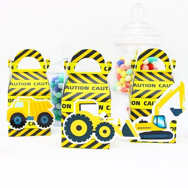 

gift wrap construction trucks favor box candy cupcake boy kids birthday party supplies decoration event