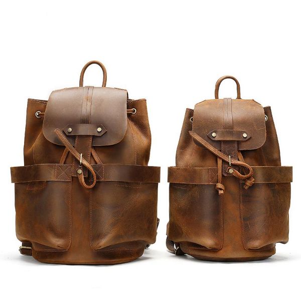 

backpack mini women men genuine leather shoulder bag for teenagers multi-function small bagpack travel female hand back pack