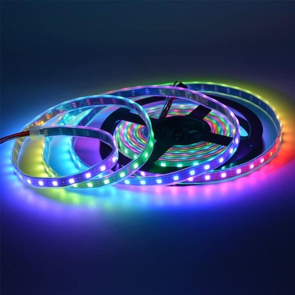 

strip rgb light 5m 60leds/m ip67 warerproof dream color digital pixel rope 5v decoration garden strips led
