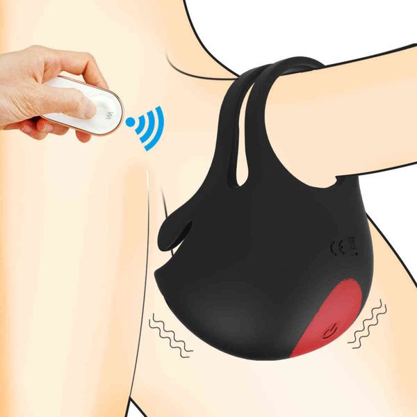 Nxy cockrings controle remoto estimulador de próstata masculino gaiola vibrando pênis massageador testículo vibradores com anel brinquedos sexuais para homens 1123