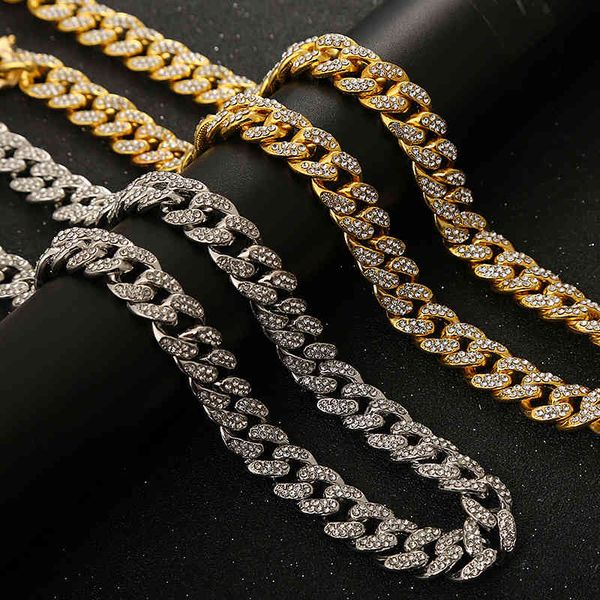 

neck heavy gold chain for men big long necklaces male gold color hiphop stainlsteel cuban chain necklace men jewelry x0509, Black