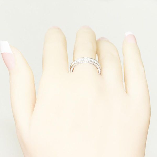 

cluster rings ring full circle micro-inlaid zircon ladies wedding jewelry fashion hundred matching, Golden;silver