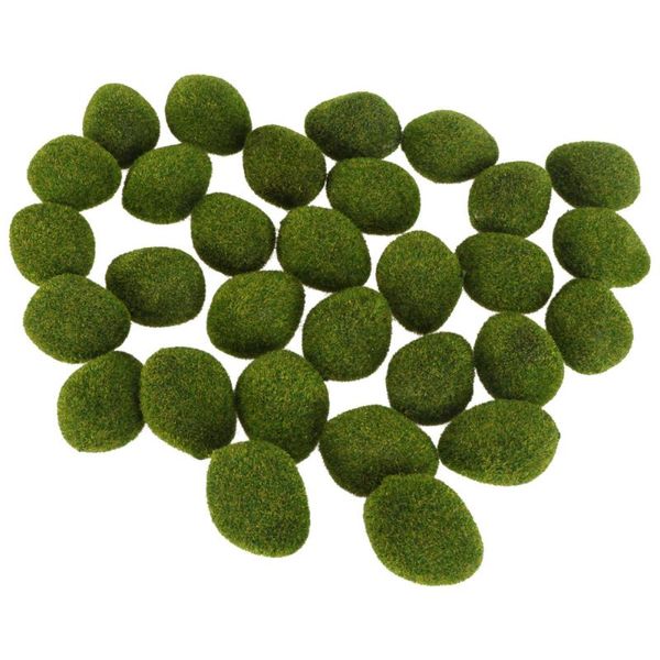 

38pcs rock adornments fake moss scene ornaments stone decorative flowers & wreaths