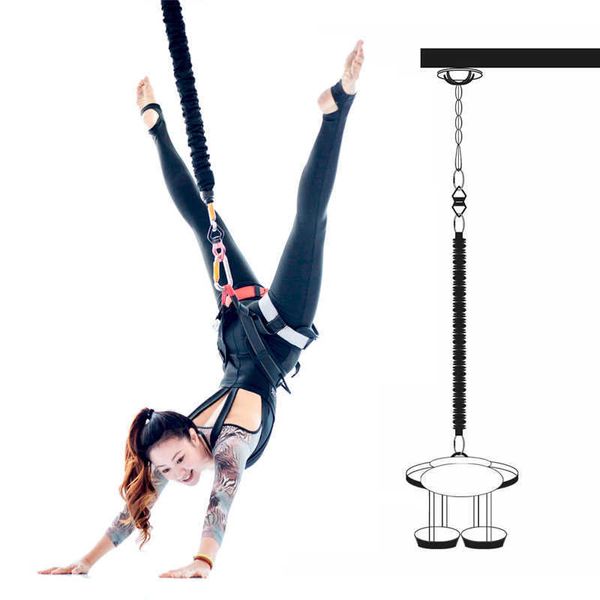 Bungee Danza Elastici a resistenza Fitness Antenna Yoga Cord Pilates Sospensione elastica Sling Anti-gravità Yoga Trainer Pull Rope H1026