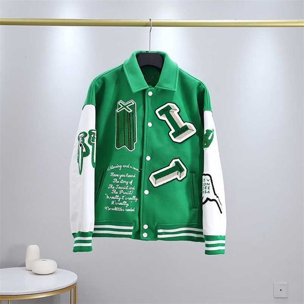 

baseball jackets coats american harajuku varsity women streetwear embroidered letter bomber hip hop 211008, Black;brown