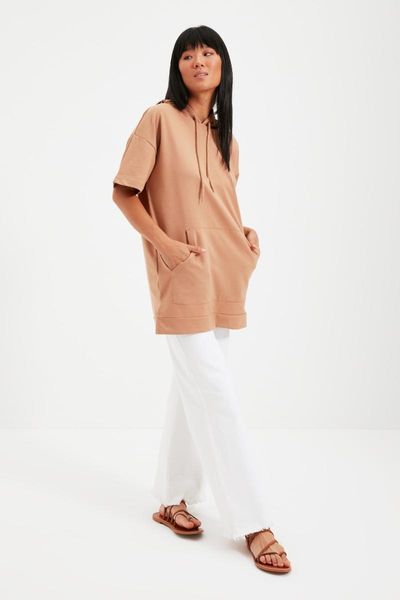 

women's pants & capris trendyol knitted sweatshirt tctaw22tw0022, Black;white