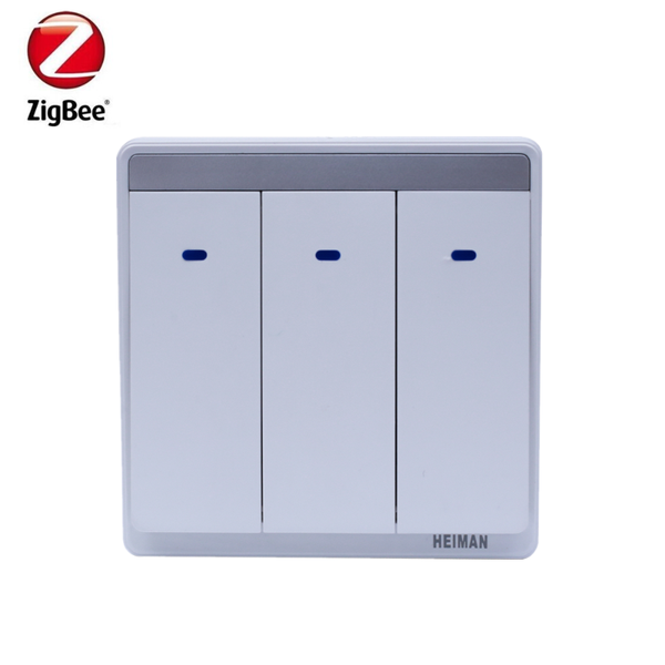 

zigbee 3 channel wall power switch smart home light turn on off compatible with smartthing ziptao gateway alarm systems