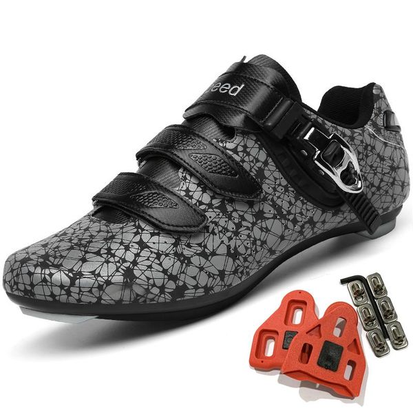 

cycling footwear shoes for men women luminous road riding peloton breathable cleat compatible spd look delta bicycle, Black