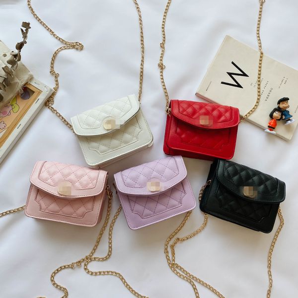 

luxurys children handbags girls letter rhombus messenger bag kids embroidery small square bag girl accessories change purse c6977, Black