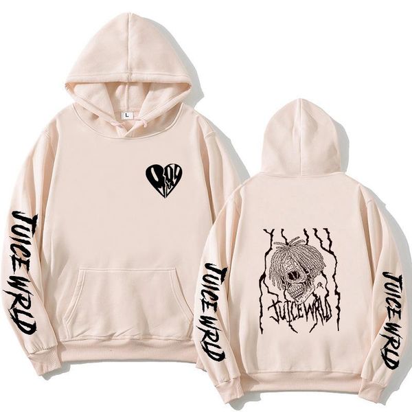 

men's hoodies & sweatshirts print juice wrld men women hooded hip hop fashion casual hoodie boys girls white pullovers, Black