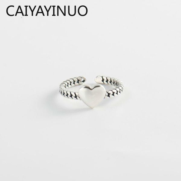 

wedding rings caiyayinuo 925 sterling silver open for women smooth love twist weave ring lady prevent allergy sterling-silver-jewelry, Slivery;golden