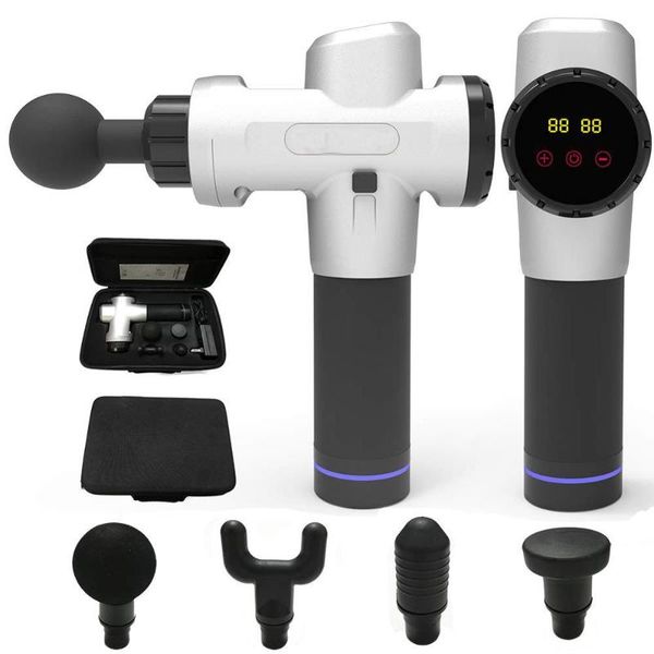 

muscle massager ultra-quiet 20 speeds level deep tissue with 4 adapter accessories
