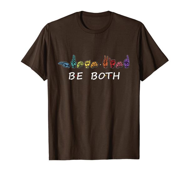 

be both asl sign language tshirt, White;black