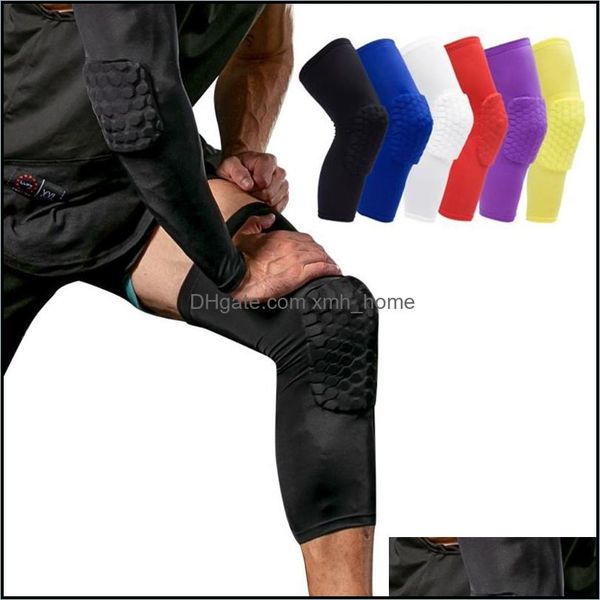 

elbow safety athletic outdoor as outdoorselbow & knee pads 1pc breathable absorb sweat basketball pad honeycomb shockproof long leg sleeves, Black;gray