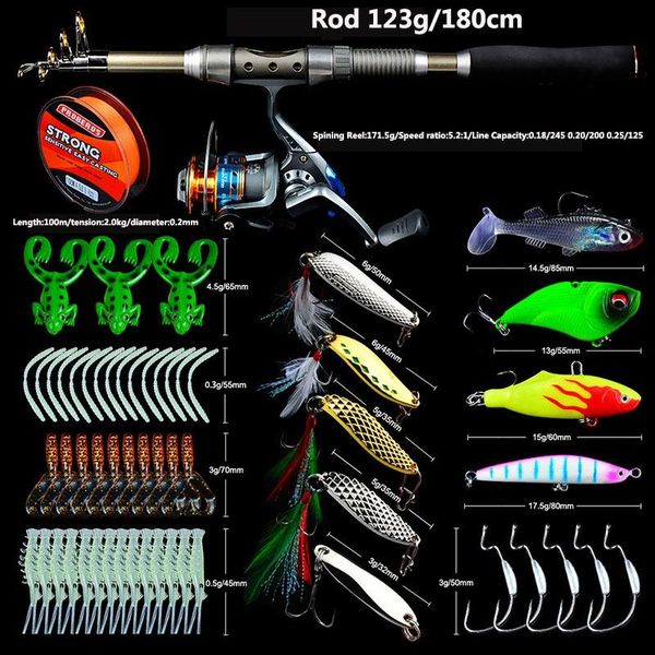 

rod reel combo 2021 sell fishing with spinning rods nylon line bag bait reels set
