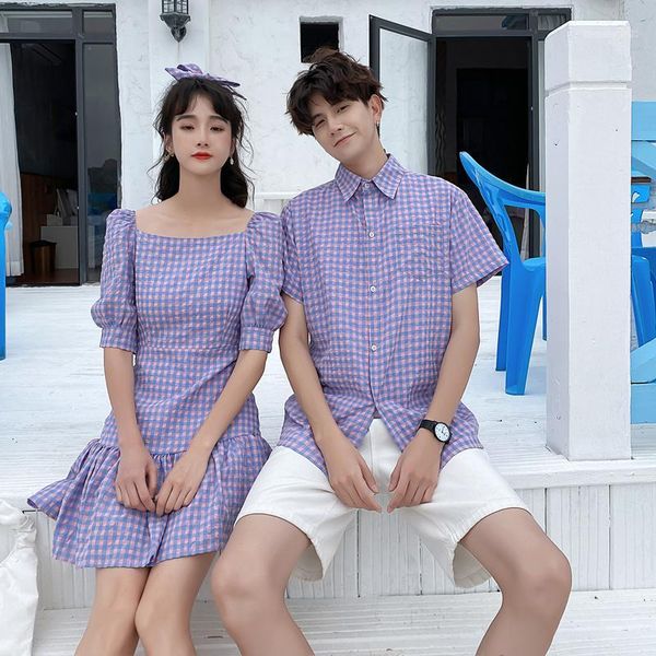 

women's t-shirt couples wear men's dress skirt 8307# clothes clothing, White