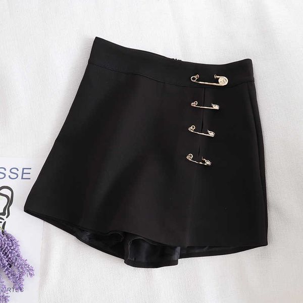 

women's shorts all-match basic shorts chic style fashionable exquisite pin skirt qgab, White;black