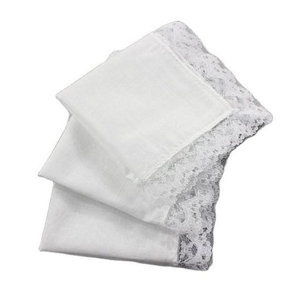 

table napkin 3pcs novelty wedding white lace handkerchief cloth women 100% cotton towels thin hanky guardanapo h06
