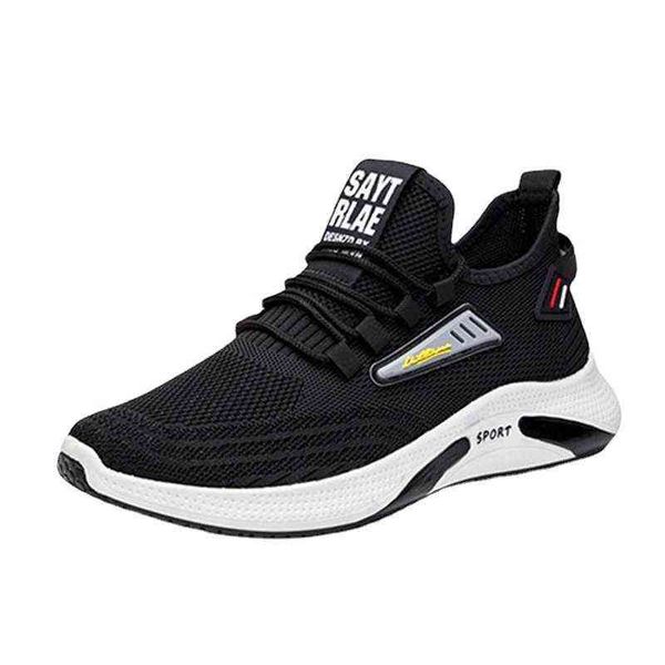 

autumn shoes men's mesh comfortable woven breathable casual sports students' trend running, Black