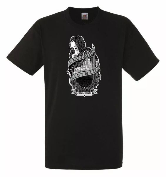 

gaslight anthem band black mens t-shirt men rock band tee shirt, White;black