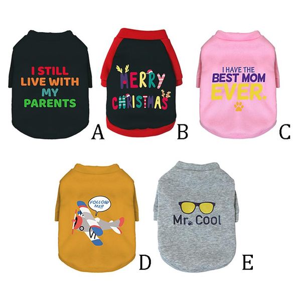 

dog apparel pet cotton sweatshirt fleece warm clothes for cold weather letter printed 2 legged costume leisure style