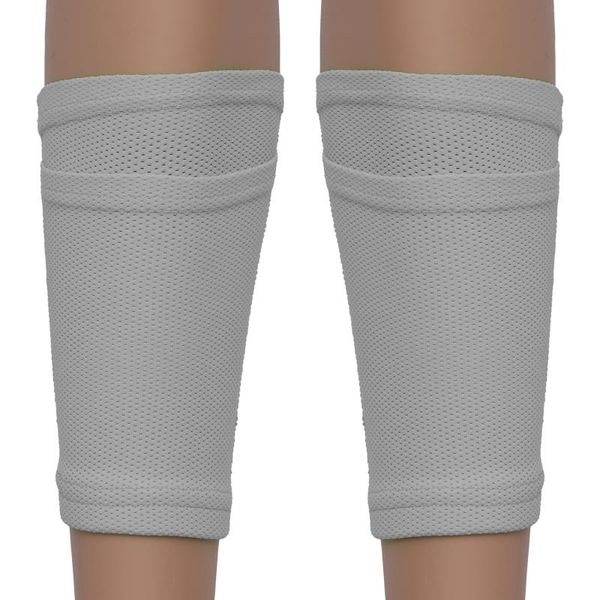 

elbow & knee pads functional soccer leg protection sleeves shin guard with pocket breathable socks elastic support set, Black;gray