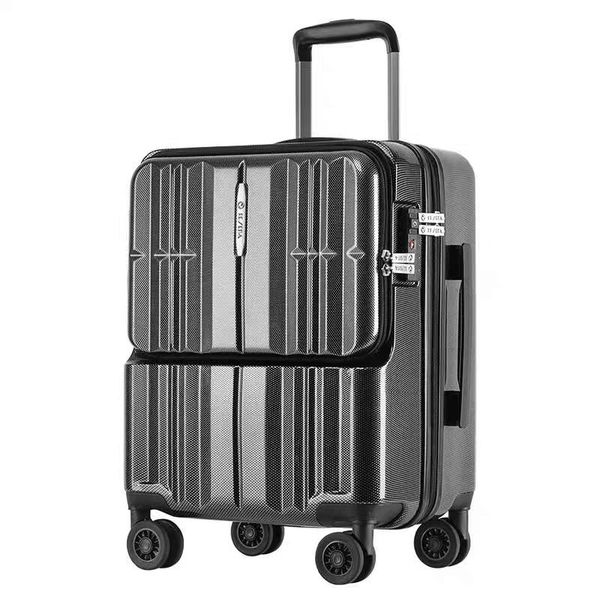 

firstmeet travel rolling luggage boarding case 20 inch password suitcase pure pc business open cover front trolley suitcases