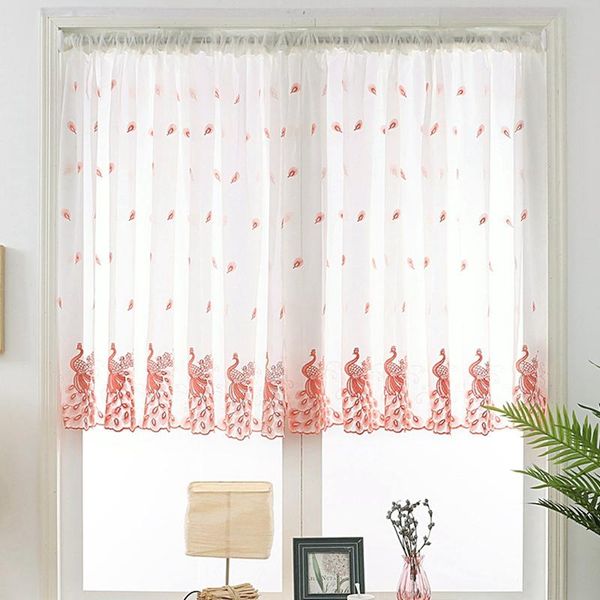 

curtain & drapes romantic embroidered short dust-proof curtains kitchen balcony z screens coffee pritition garden half home clear