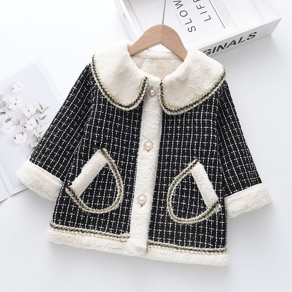 

jackets melario kids jacket 2021 winter warm little girls clothing korean style baby sweet princess mid-length swallow gird outfits, Blue;gray