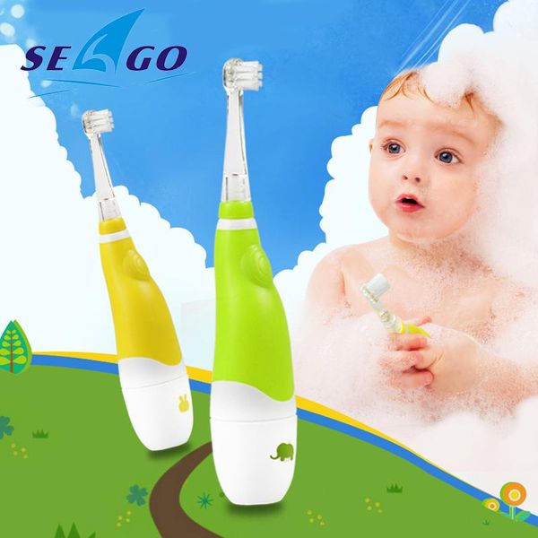 

smart electric toothbrush seago kids baby sonic battery tooth brush for 0-4 ages with led light timer replacement heads