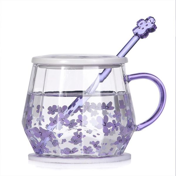 

cute transparent glass cup with lid and straw creative personalized household designed tasse drinking tool ej50gc wine glasses