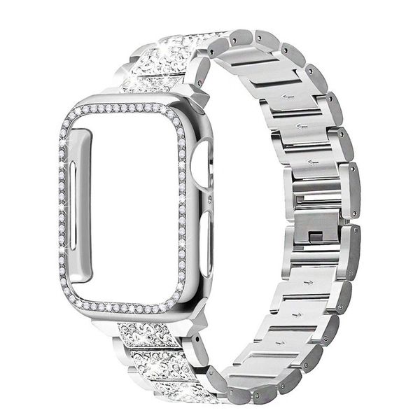 Neue Luxus-Diamant-Armbandhüllen, intelligente Armbänder für Apple Watch 8, iWatch-Serie, Armband 7, 6, 5, 1, 2, 3, 4, 38 mm, 40 mm, 42 mm, 44 mm, 41 mm, 45 mm, Edelstahlarmband